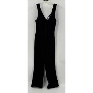 Vintage Nils Women's Black Snow Ski Bib Pants Overalls Zip Ankle Size 4 Regular